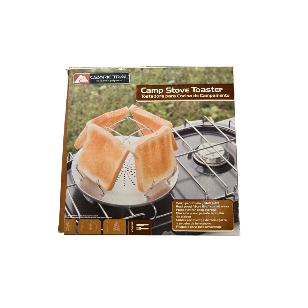 Ozark Trail Camp Stove Toaster – Foldable Steel Camping Toast Rack New